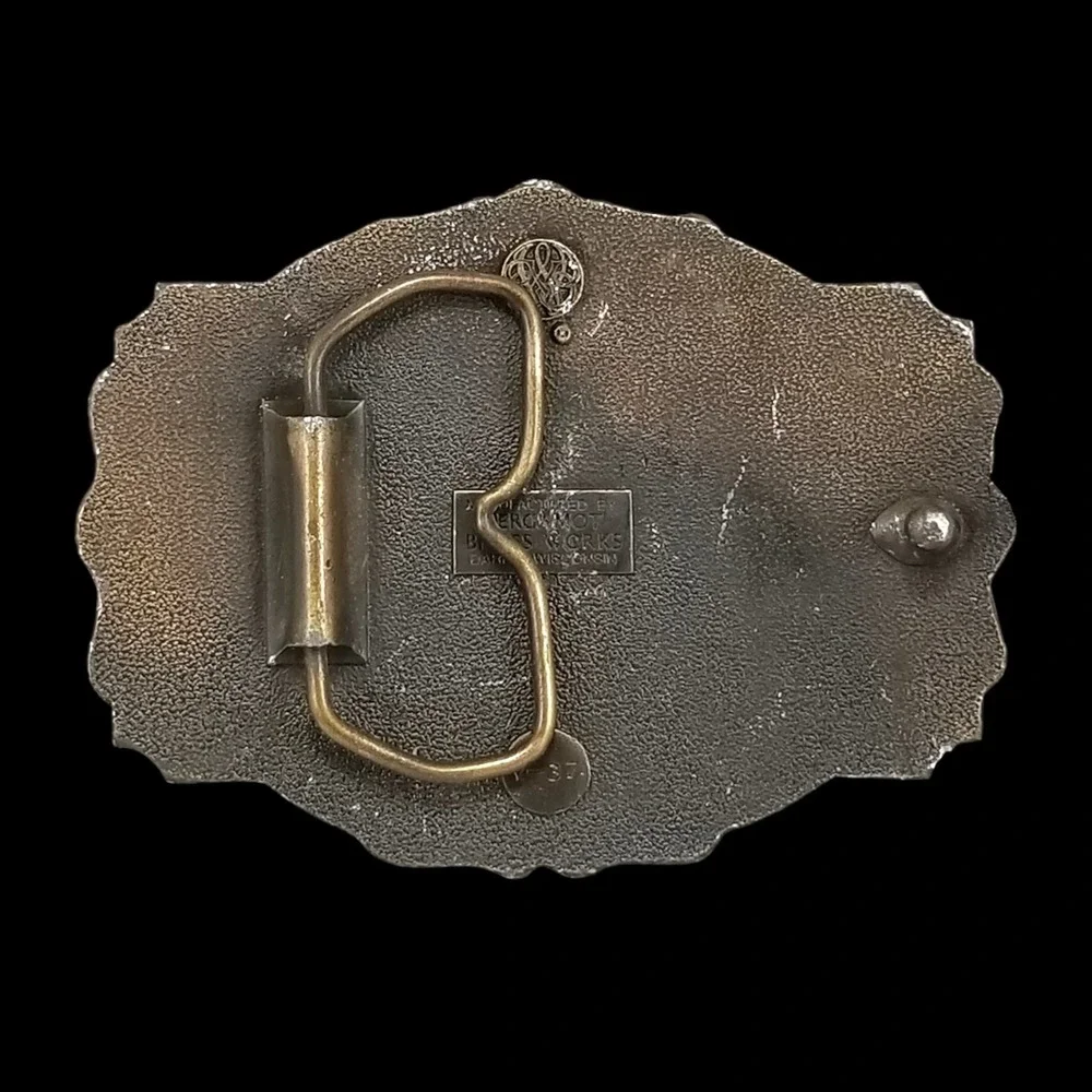 Bergamot‎ Brass Works Belt Buckle Ford Model A 1970s Vintage Car Brass Plated